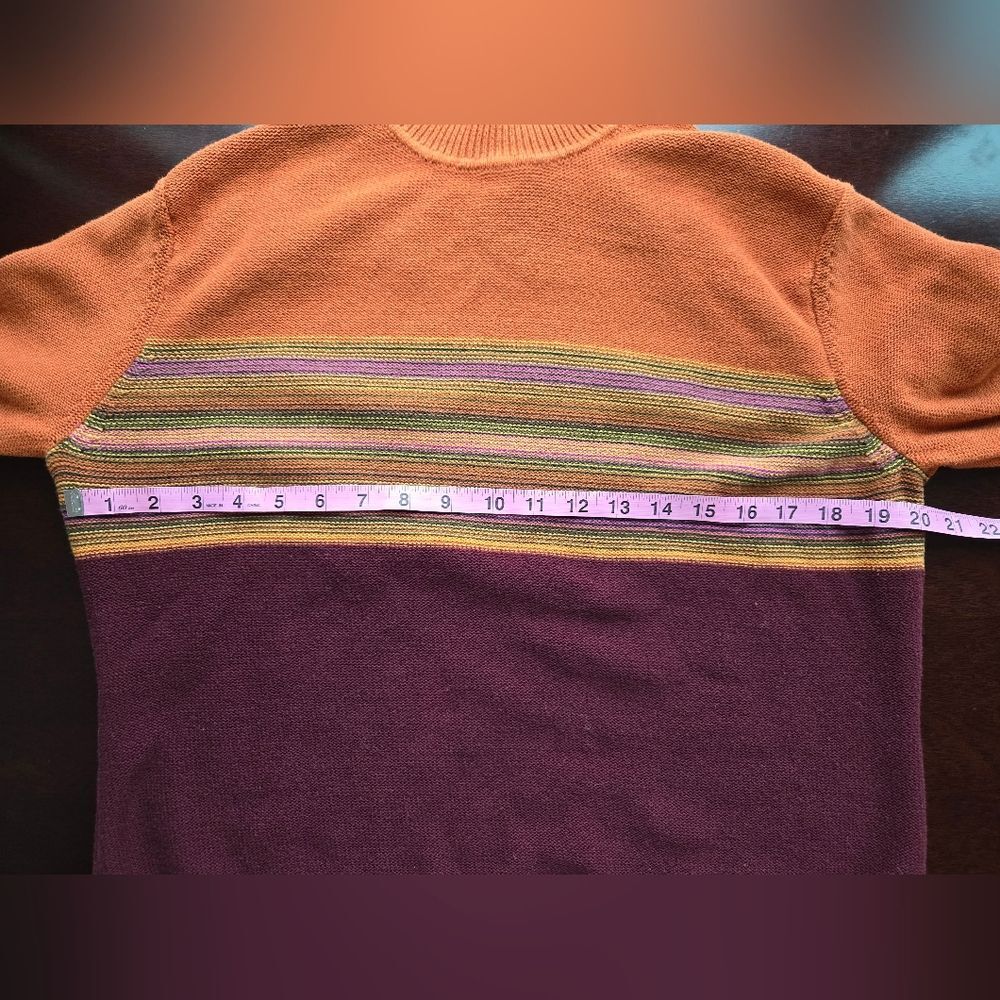 VTG Jones Wear Sport Striped Turtleneck Sweater XL 100% Cotton - Picture 3 of 6